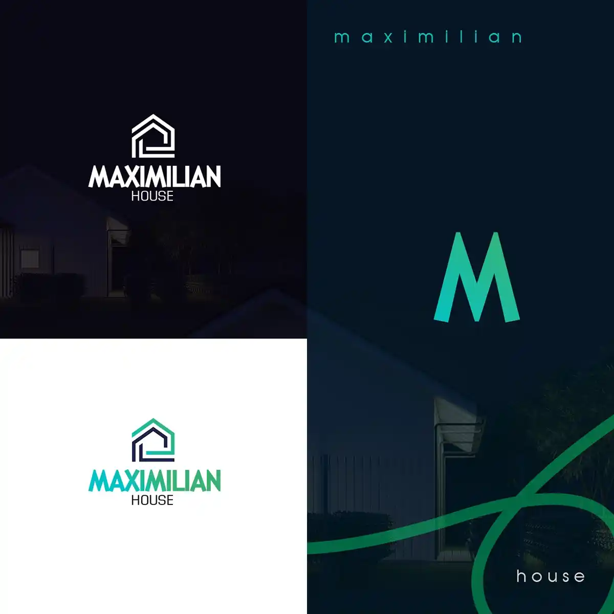 Maximilian house logo, real estate logo design